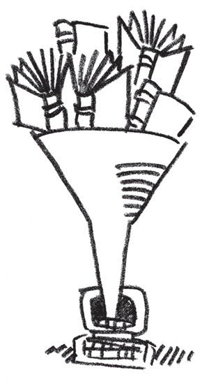 1,000 B.C. books in your pocket. Illustration by Dave Donald