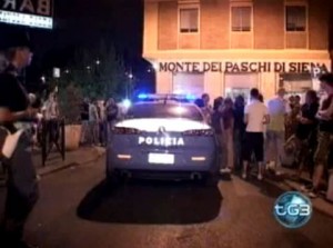 Police investigating yesterday's bombing of a Rome gay bar.