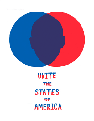 Obama 2008 poster: Unite the States of America