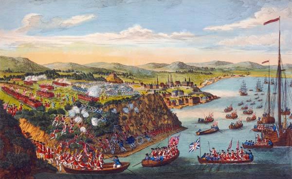 "A View of the Taking of Quebec, 13 September 1759" an engraving by Laurie and Whittle. Image courtesy National Archives.