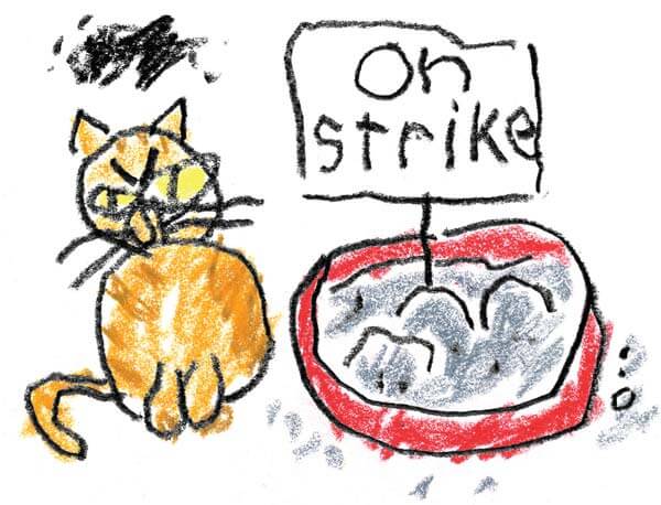 Solidarity forever. Or until the litterbox is full. Illustration by David Donald.