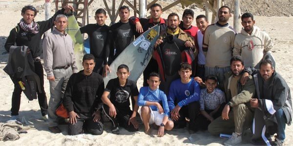 The members of the Gaza Surf Club