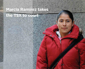 Marcia Ramírez is suing the Toronto Stock Exchange over a violent incident with a Canadian mining company's security service. Photo by Malcolm Rogge.