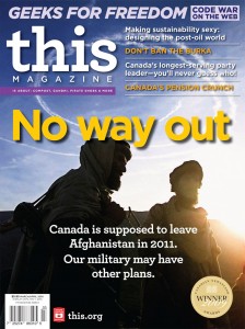 Cover of the March-April 2010 issue of This Magazine. Click to enlarge.