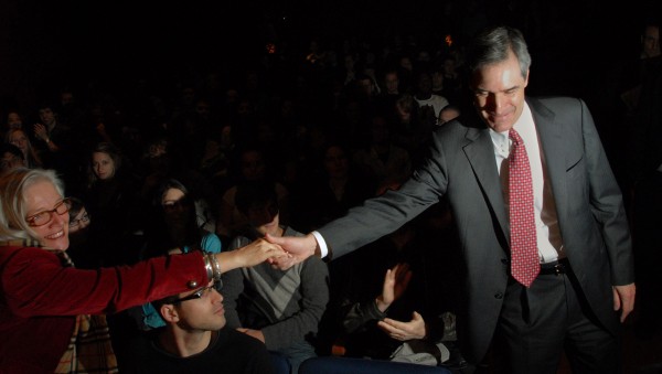 Michael Ignatieff greeting listeners at a speech on the environment at Laval University, November 26, 2009. Creative Commons Photo by Robert J. Galbraith