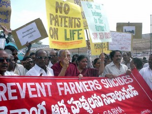 Demonstration against Monsanto in Hyderabad, India in 2003. Photo  by Naoko Yatani courtesy of Flickr user skasuga.