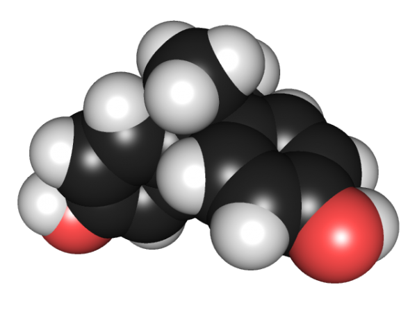 Computer model of a Bisphenol-A molecule.