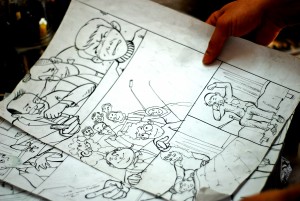 Some of Bassam's comics.