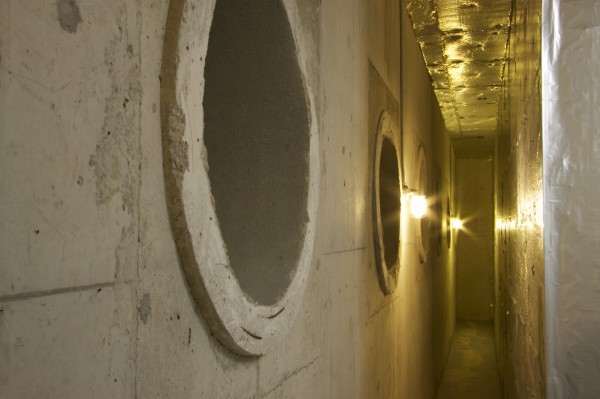 Underground "Earth Tubes" at the Earth Rangers Centre. The network of conduits passively cools air in summer and heats it in winter.
