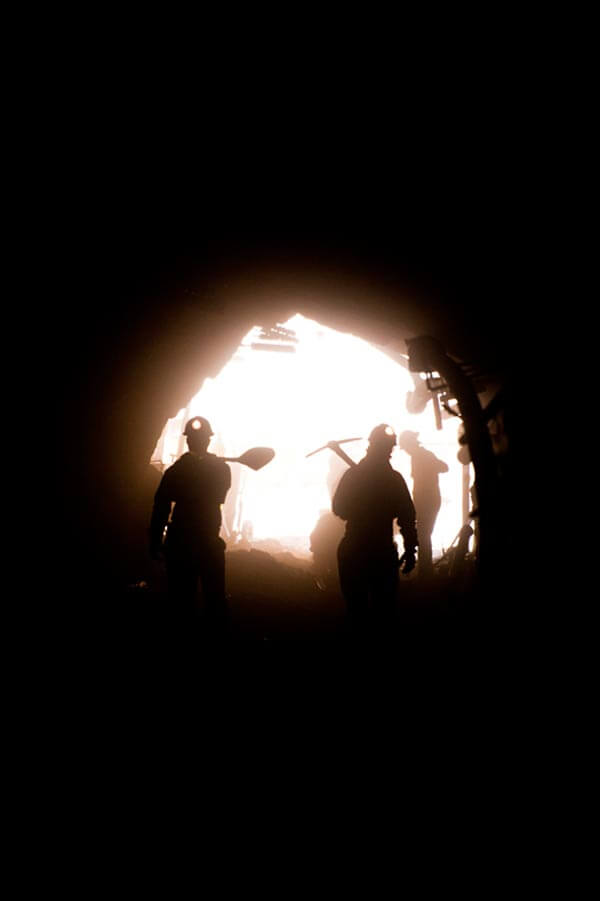 Miners working at the former La Luz mine owned by First Majestic Silver. Photo by José Luis Aranda.