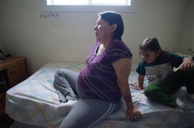 Cherie Wanderingspirit worries about her children's health. Cherie Wanderingspirit worries about her children's health.